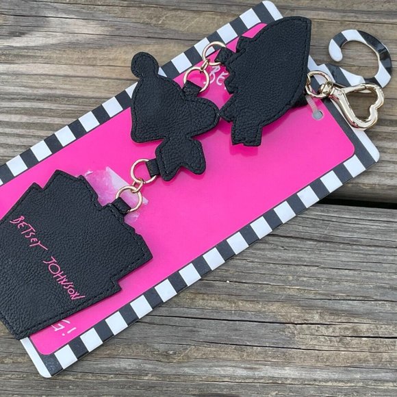 Betsey Johnson Key chains Heart, Eye French Fries Gold Tone Hardware Keys Holder - Picture 5 of 9